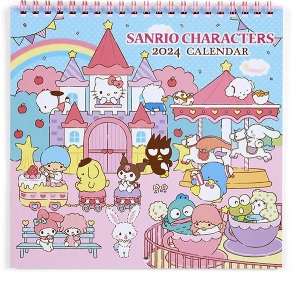 Sanrio Characters 2024 Ring 12 Monthly Desk Calendar Planner for Easy Organizing - Picture 1 of 4